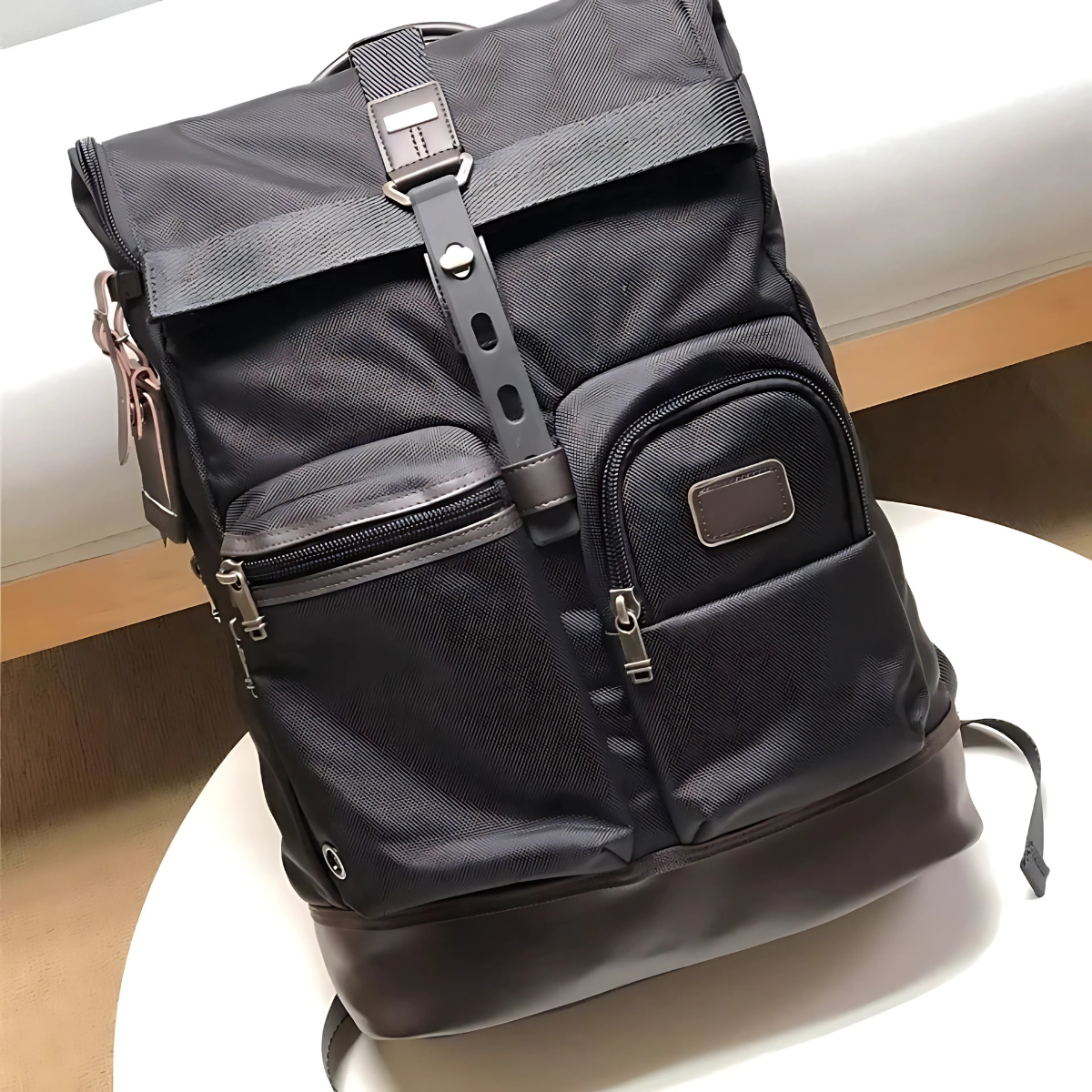 Full Leather Tumi London Roll Top Backpack TUMI Alpha Bravo Roll