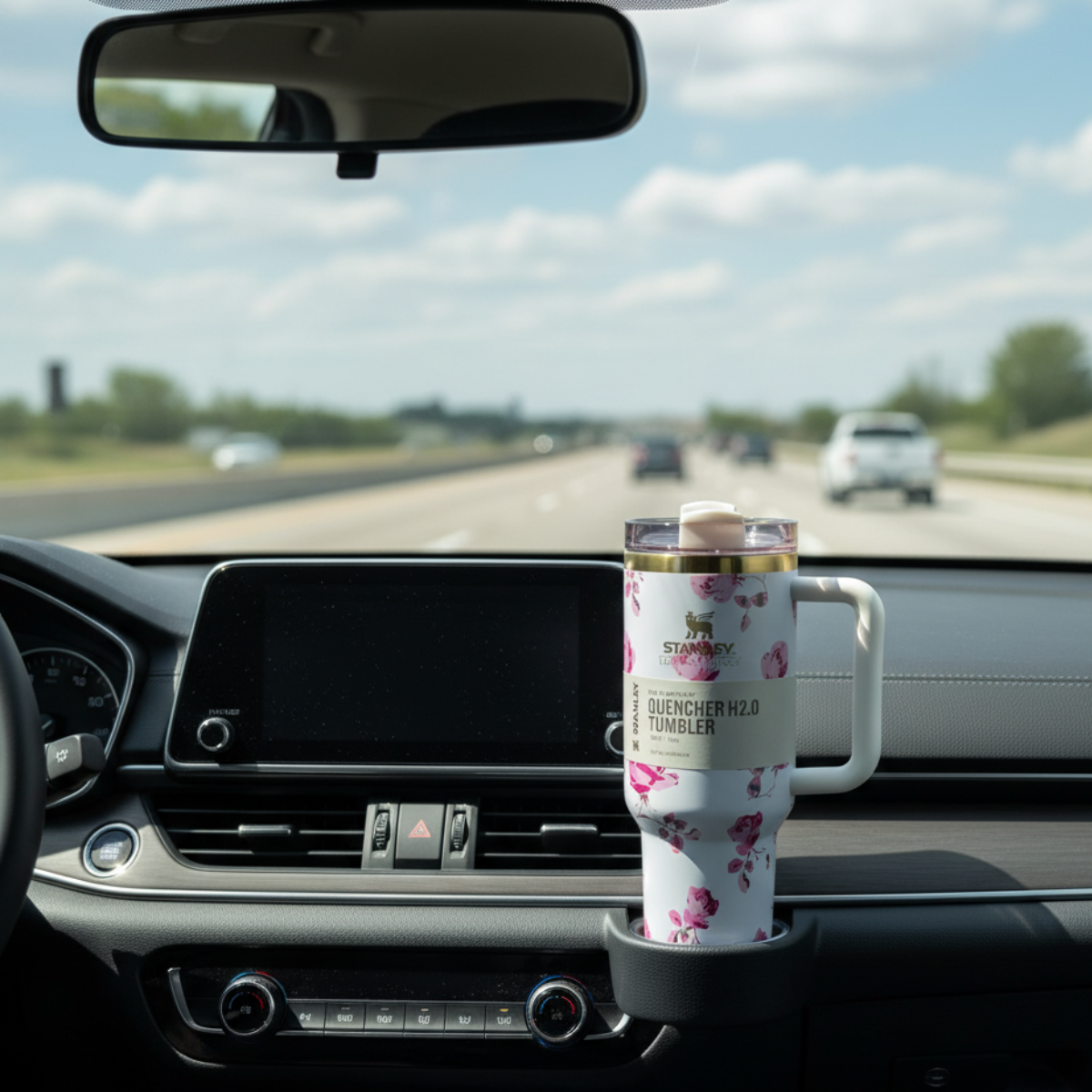 Love Shack Fancy Quencher H2.0 Flowstate Tumbler 40 OZ - Ribbon Rosa