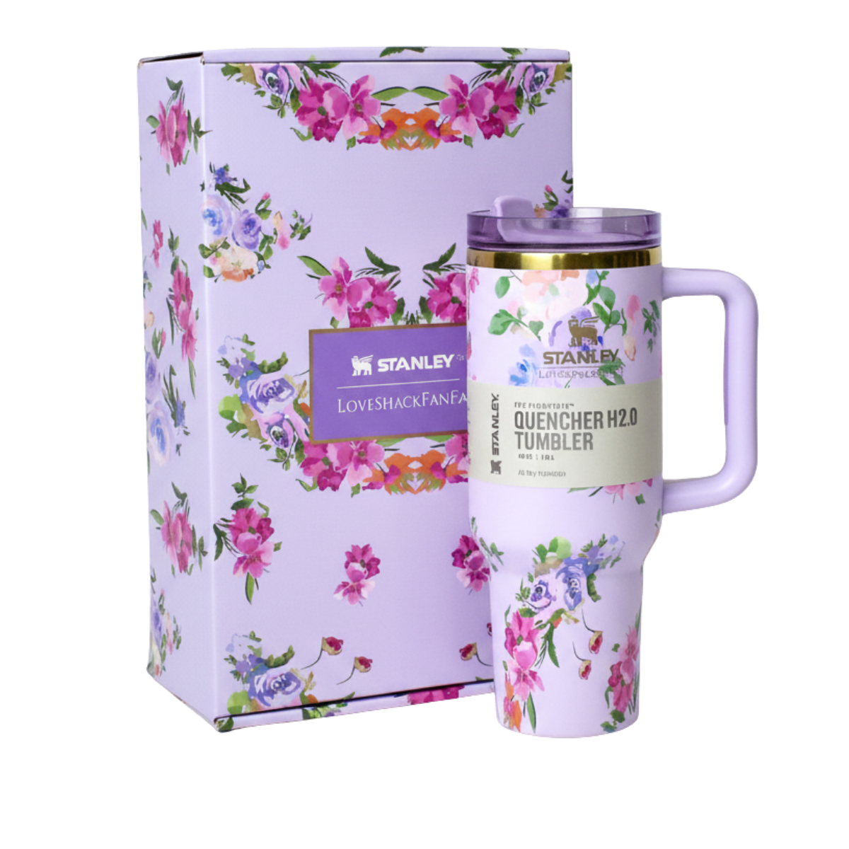 Love Shack Fancy 40oz Tumbler With Handle - Double Wall Insulated Stainless Steel Water Bottle With Straw