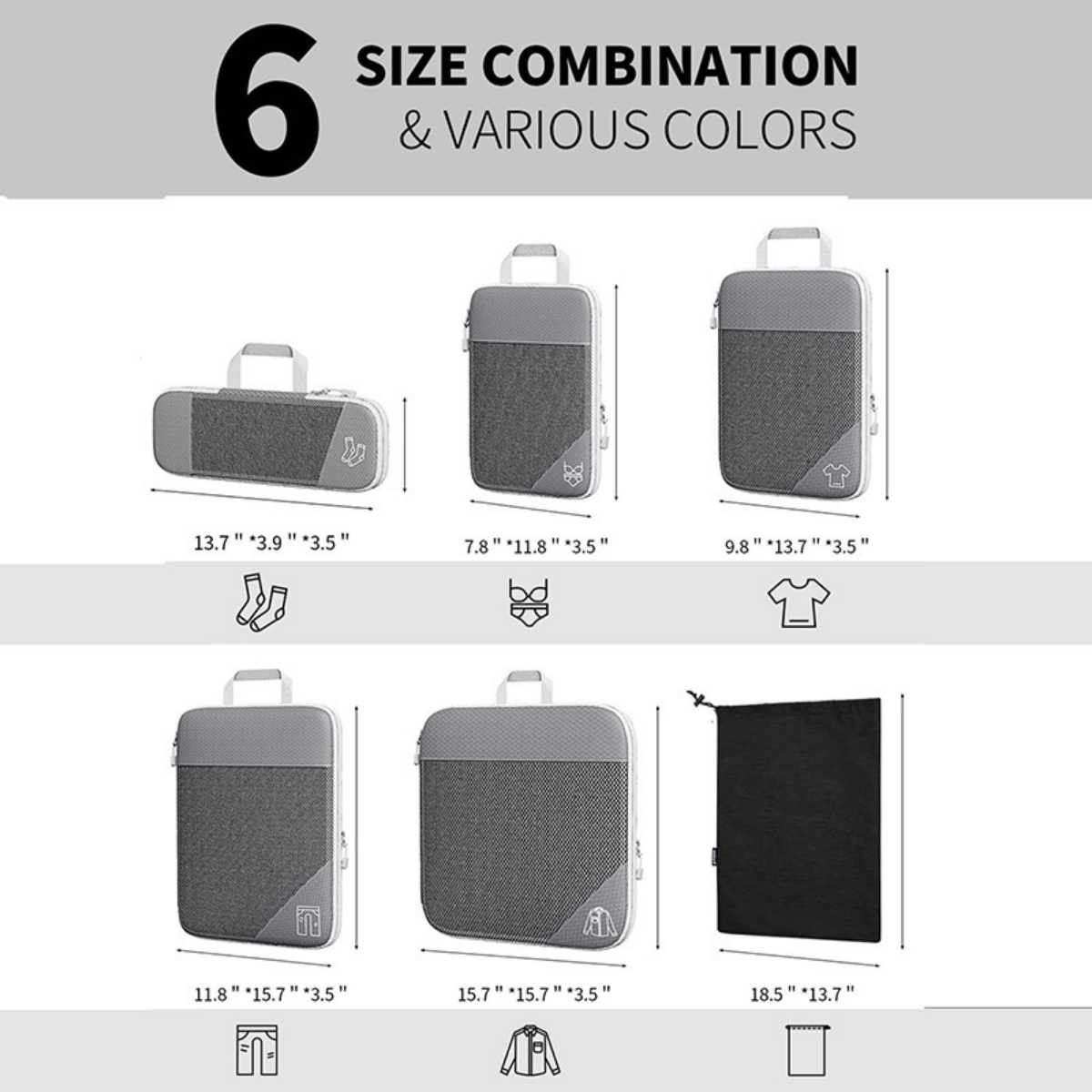 Packing Cubes 6-Pieces Set