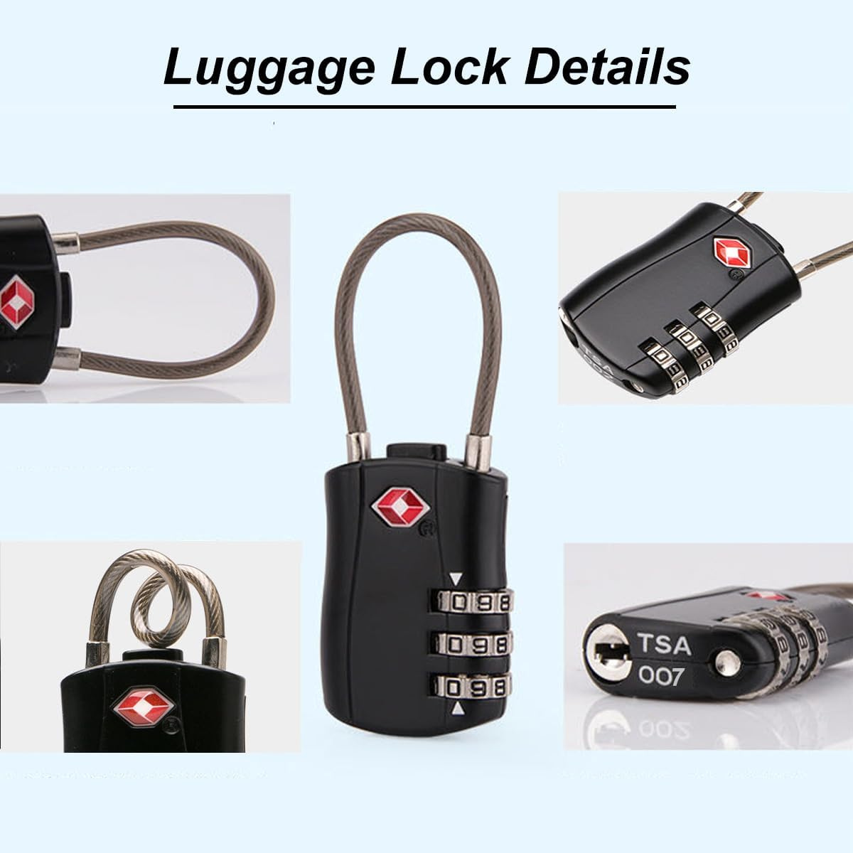 TSA Approved Cable Luggage Lock