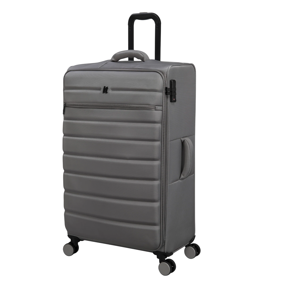 IT Luggage Census modern design suitcase in Grey Skin