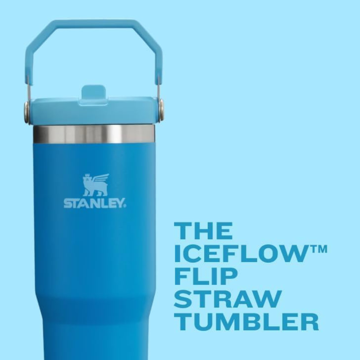 IceFlow Flip Straw Tumbler 30 OZ - Azure Blue
