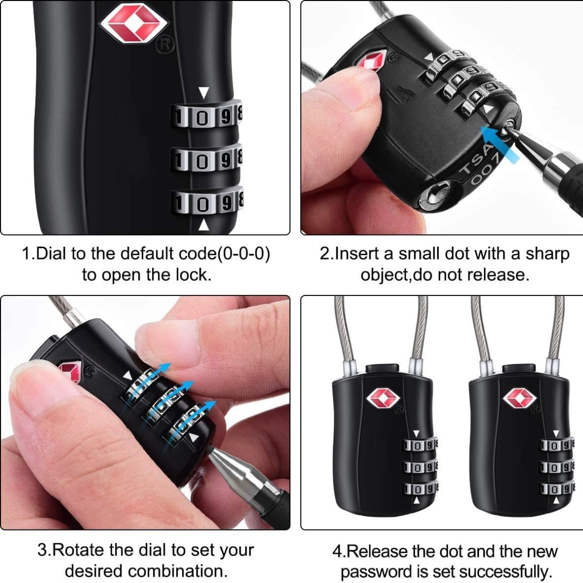 TSA Approved Cable Luggage Lock