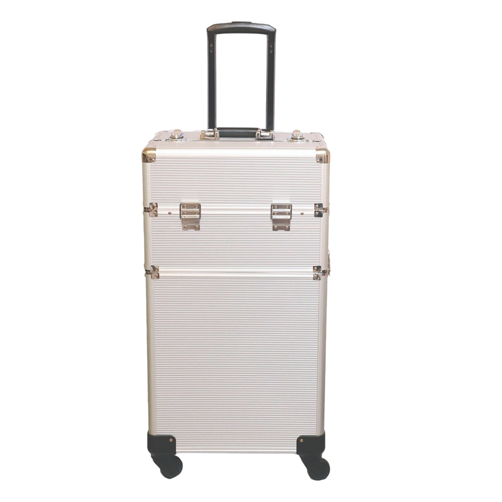 Aluminum Professional Makeup Vanity Box With Lights Trolley